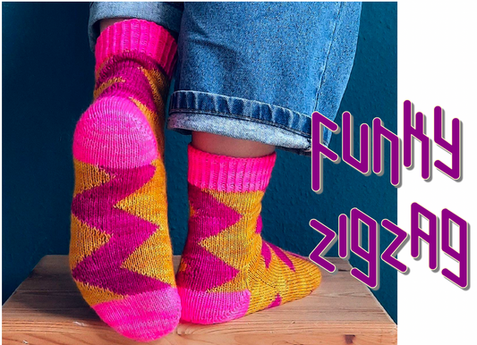 Funky Zigzag Socken Strickanleitung